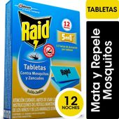 Tabletas para Mosquitos Doble Accion Raid 20 12U