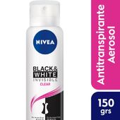 Desodorante Antitranspirante Mujer Black <(>&<)> White Clear Nivea 150