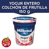 Yogur Entero Plus con Trozos de Frutilla Milkaut 150 gr
