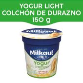 Yogur Descremado Durazno con Trozos de Fruta Milkaut 150 gr