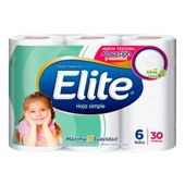 Papel Higienico Hoja Simple Clasico con Algodon Elite 30 mt 6U