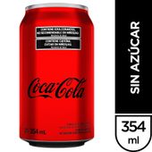 Gaseosa Zero Coca Cola lata 354 cc