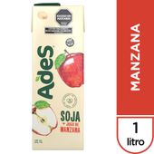 Jugo de Soja Manzana Ades 1 lt