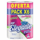 Papel Higienico Simple Hoja Aloe Vera Elegante 30 mt 4U