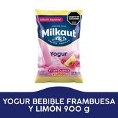 Yogur Bebible Frambuesa y Limon Milkaut Sachet 900cc