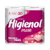 Papel Higienico Doble Hoja Plus Fusion Higienol 30 mt 4U