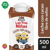 Leche Chocolatada Reducida en Lactosa Las Tres Niñas 500 ml