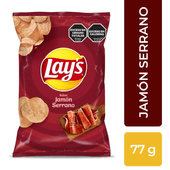 Papas Fritas Sabor Jamon Serrano Lays 77 gr