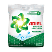 Detergente para Ropa Polvo Baja Espuma Limpieza Profunda Ariel 800 gr