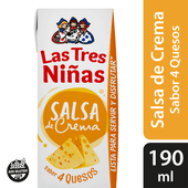 Crema de Leche Salsa 4 Quesos UAT Las Tres Niñas 190 ml