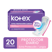 Protectores Diarios Extra Proteccion Largos Kotex 20u